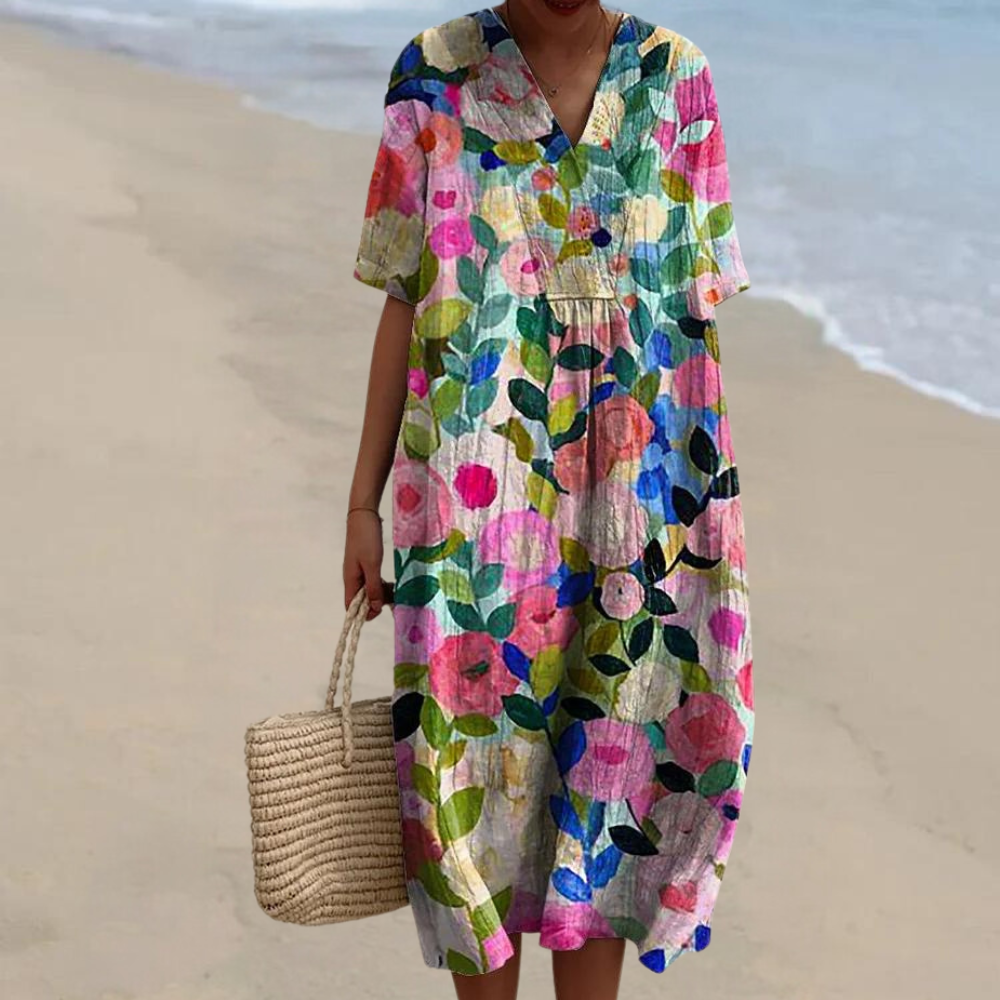 Summer Colourful Floral Dress for Women