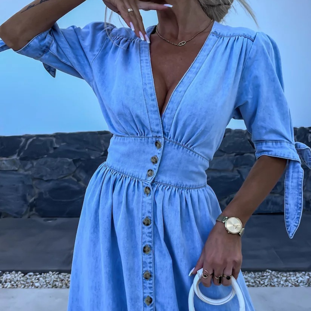 Stylish Summer Dress for Women with Button Closure