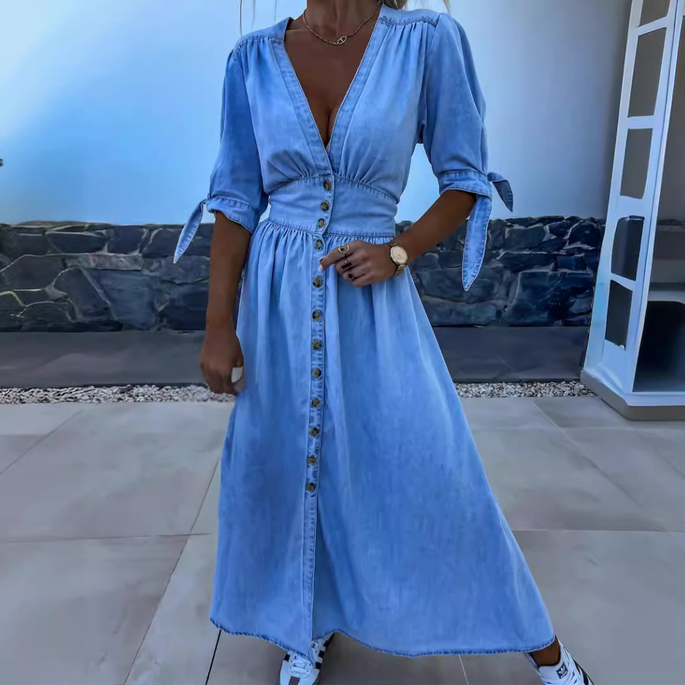Stylish Summer Dress for Women with Button Closure