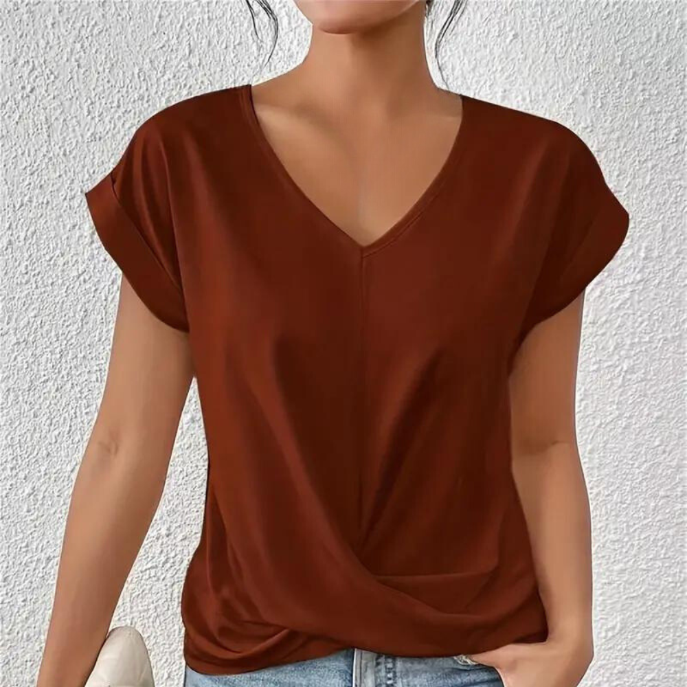 Summer Ladies' Shirt with V-neck