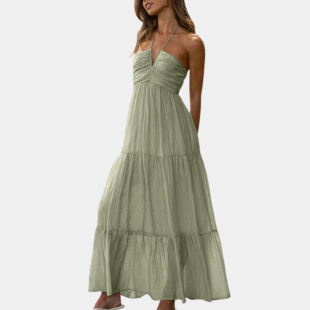 Dagmar - Long Summer Dress with Halter Neck