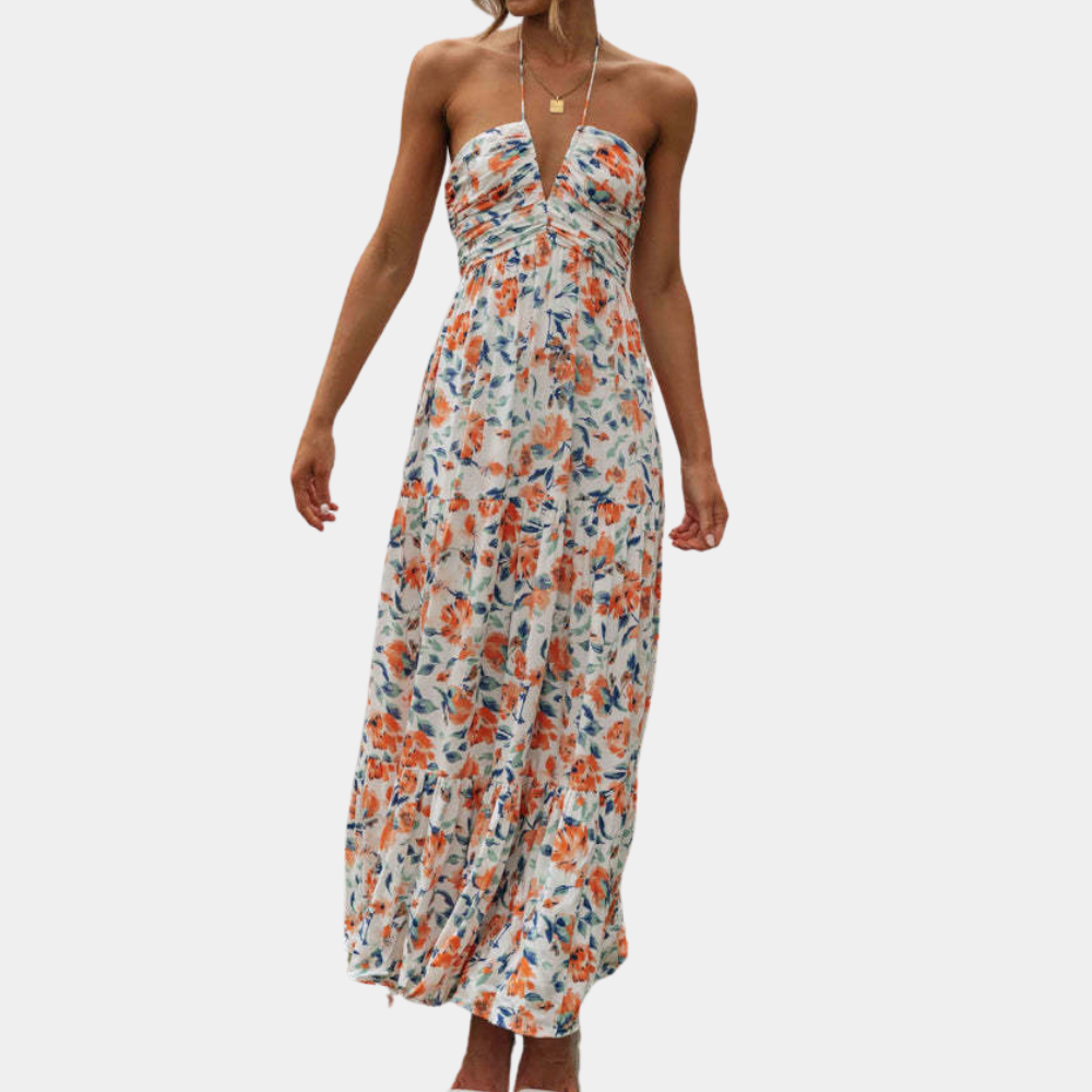 Dagmar - Long Summer Dress with Halter Neck