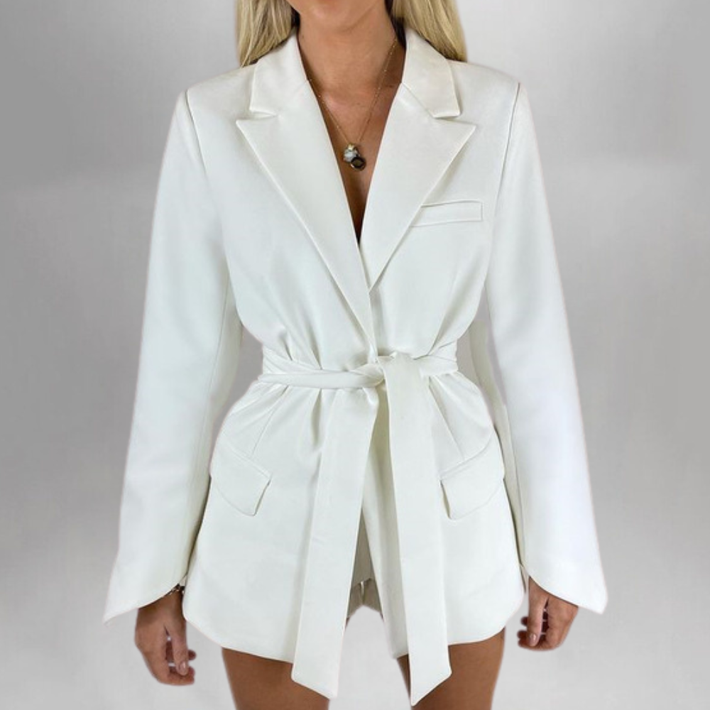 Thalassa - Elegant summer blazer with belt for women
