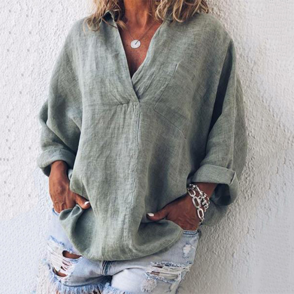 Brenda - Luxe oversized women's blouse for summer