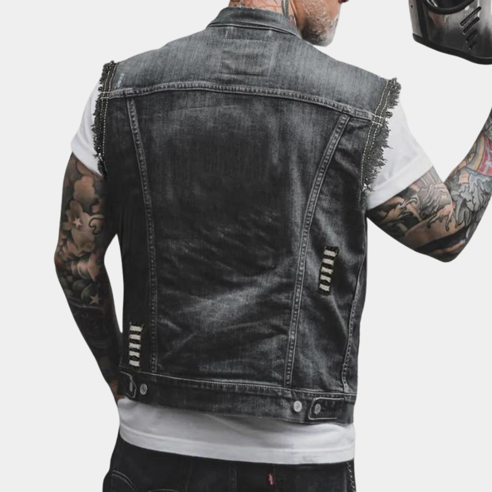 Yevgeny - Retro denim summer gilet for men