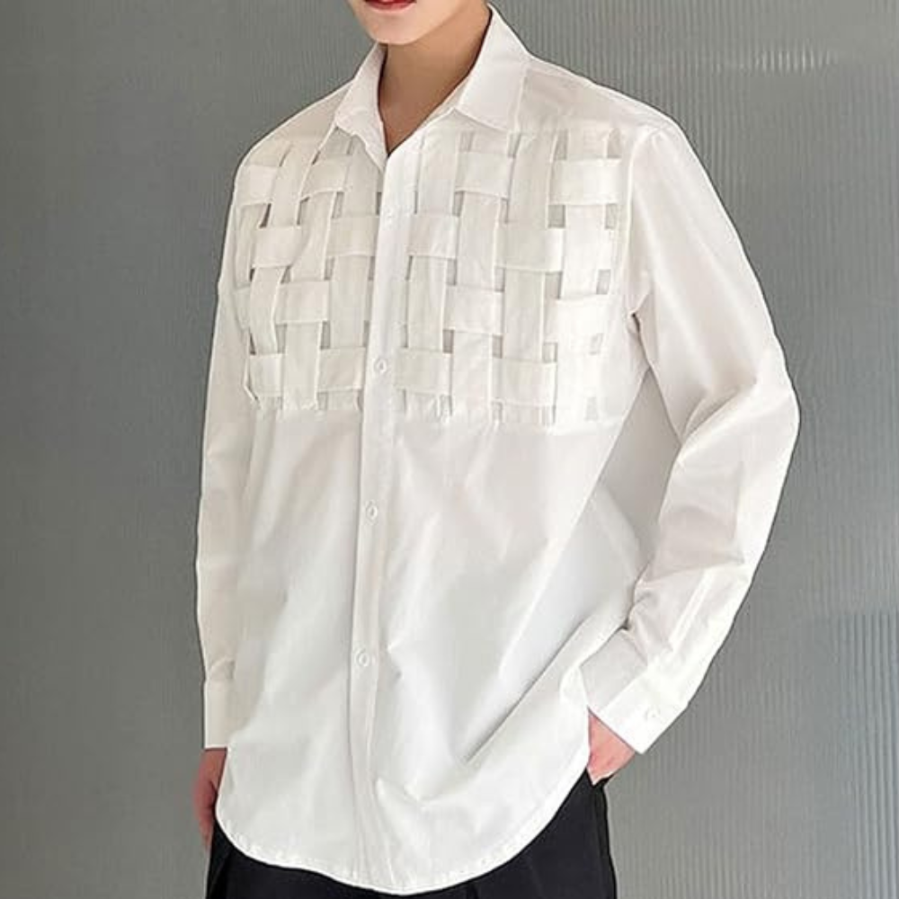 Zbigniew - Casual and Elegant Men's Shirt with Braiding for Summer