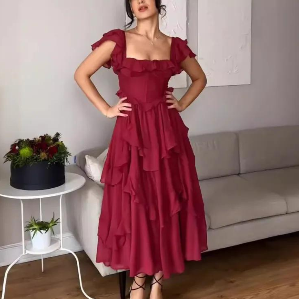 Ula - Elegant Summer Dress with Layers for Women