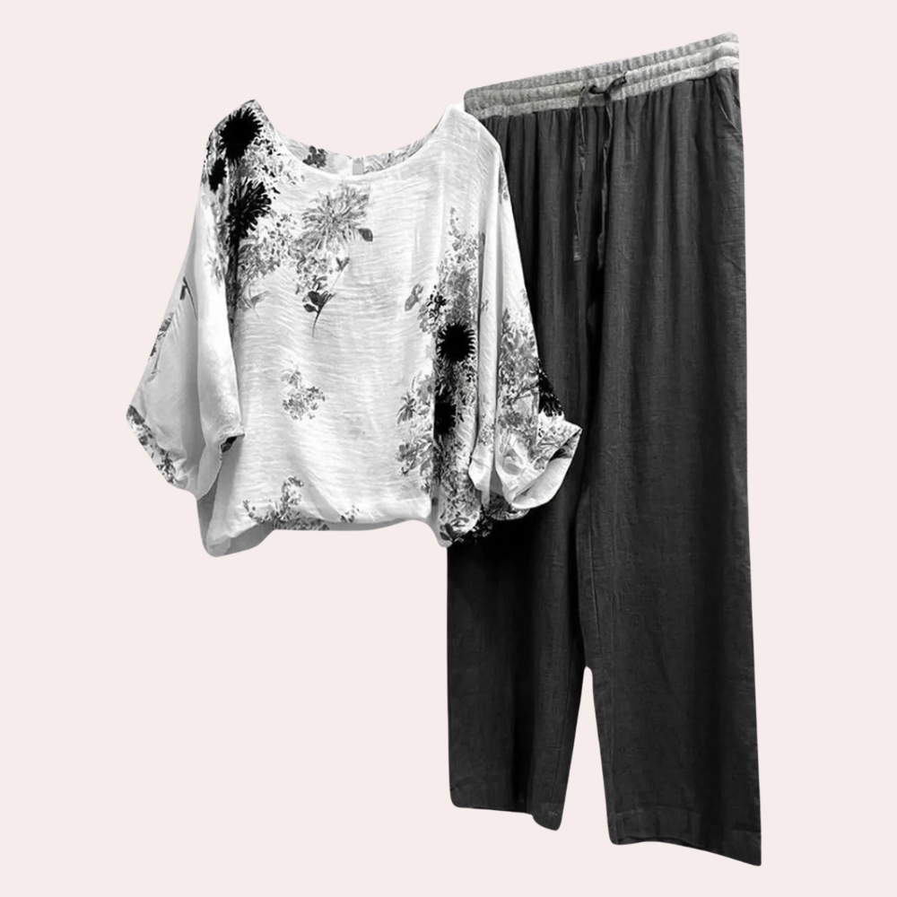 Annelore – Trendy Floral Pattern Women's Set for Summer