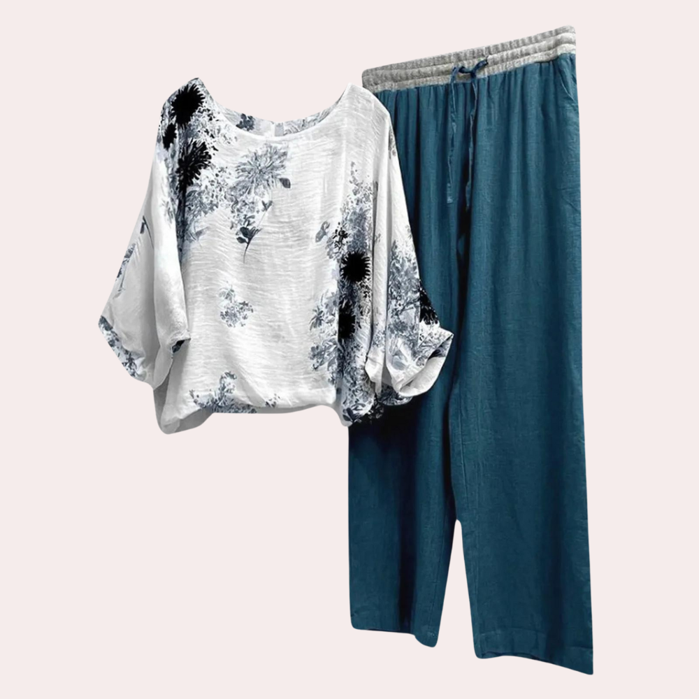 Annelore – Trendy Floral Pattern Women's Set for Summer