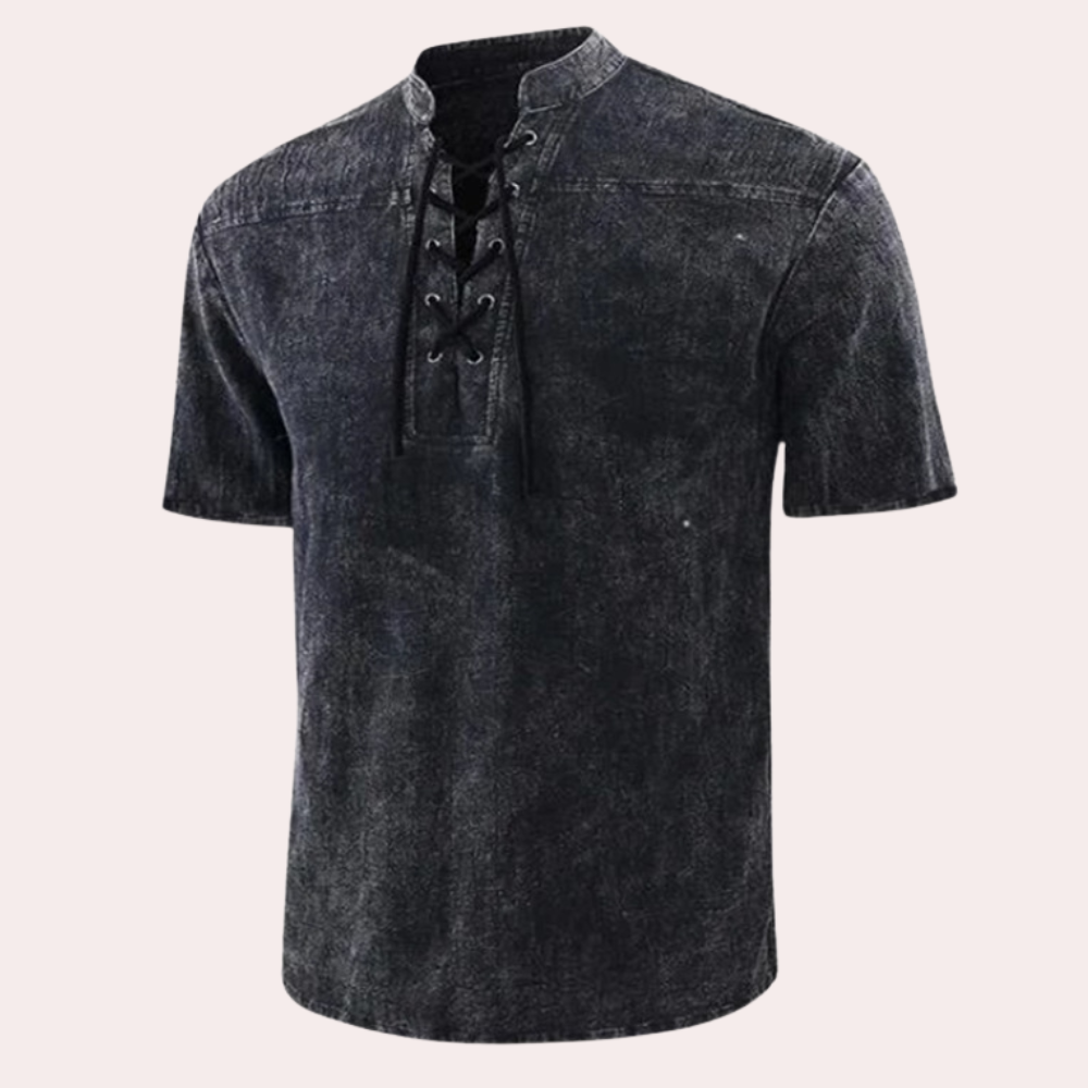 Urban - Stylish V-neck shirt with laces for men - Summer Edition