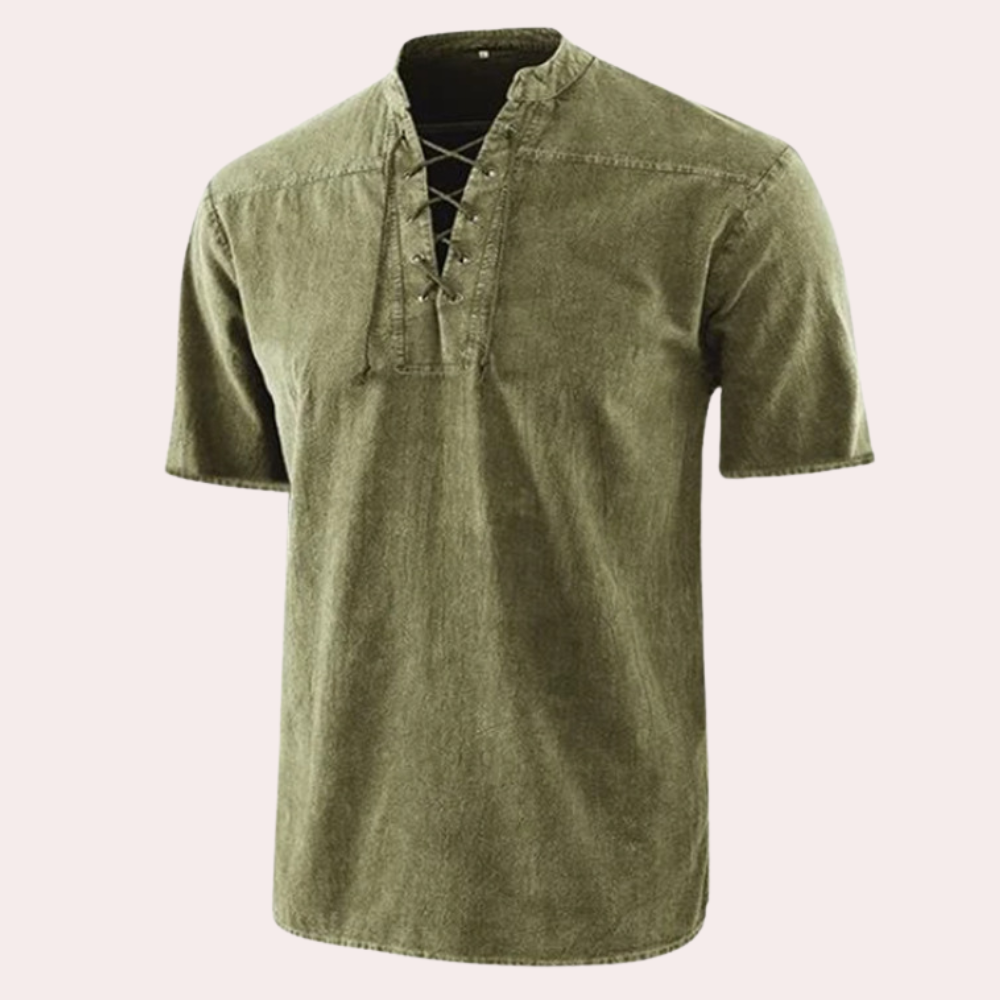 Urban - Stylish V-neck shirt with laces for men - Summer Edition