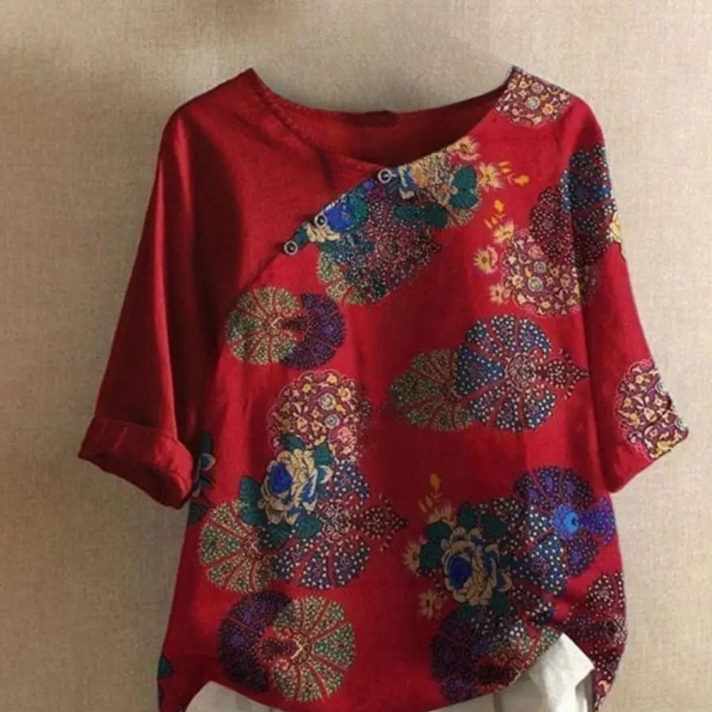 Clarisa - Trendy Retro Summer Blouse for Women