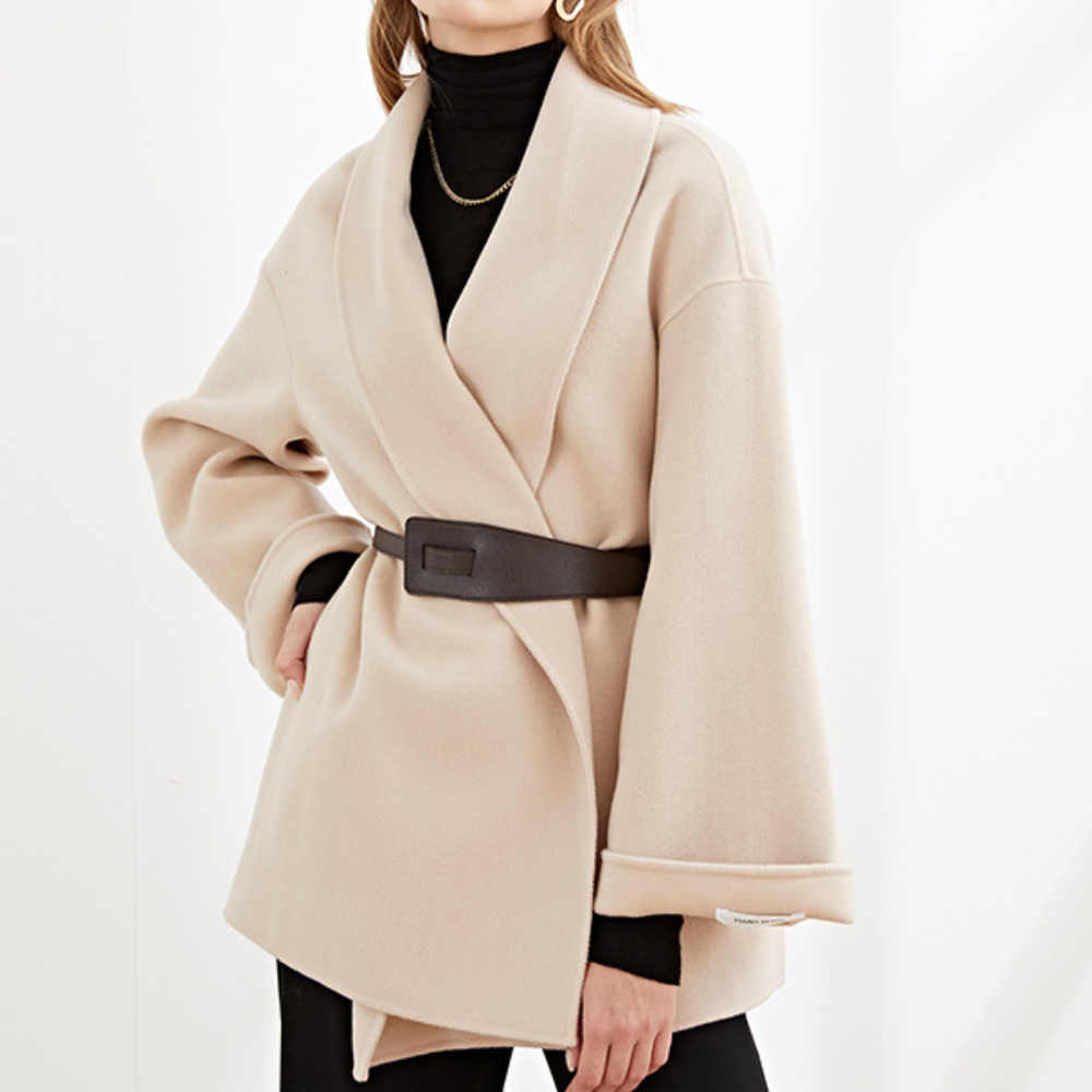 Aviva - Stylish Warm Coat with Belt for Women