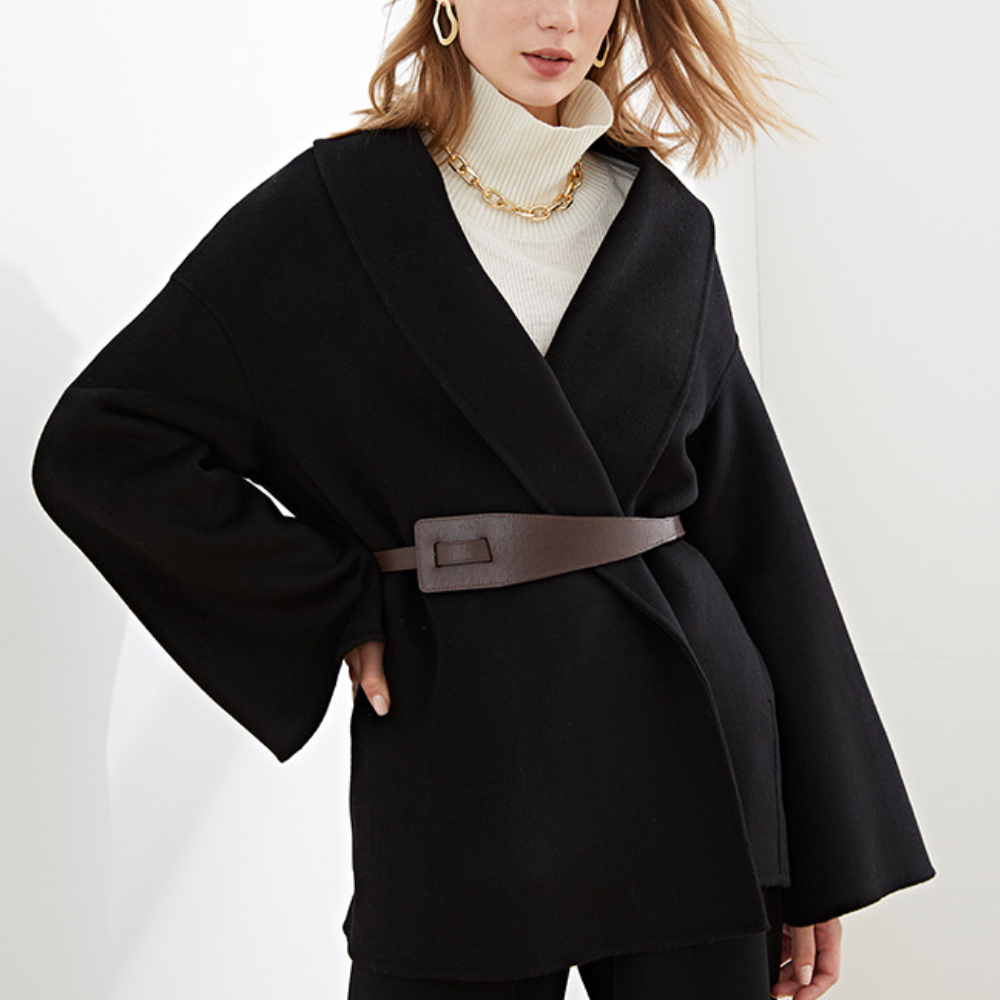 Aviva - Stylish Warm Coat with Belt for Women