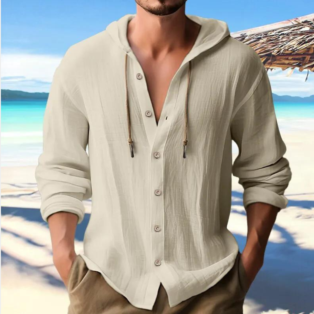 Danut - Casual men's shirt with stylish hood for summer