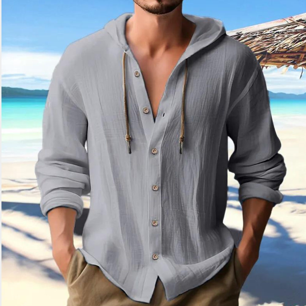Danut - Casual men's shirt with stylish hood for summer