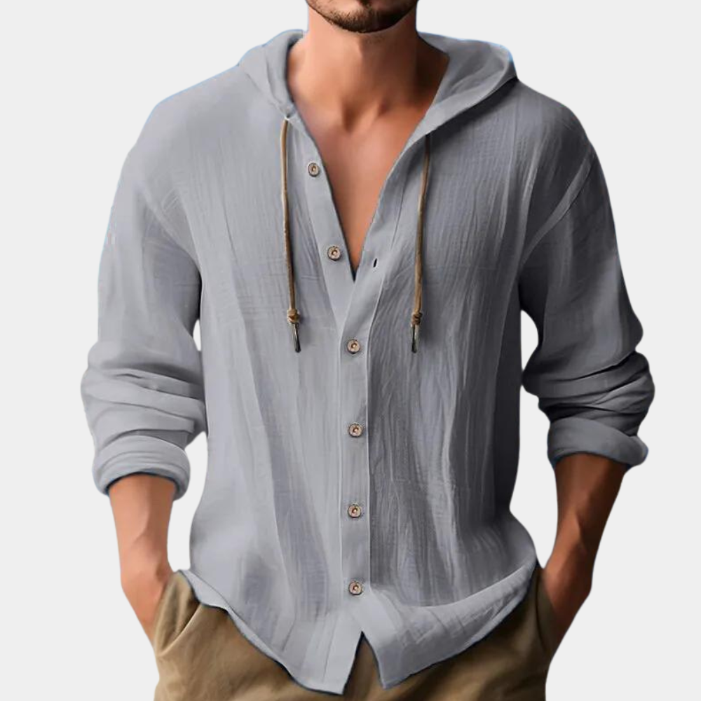 Danut - Casual men's shirt with stylish hood for summer
