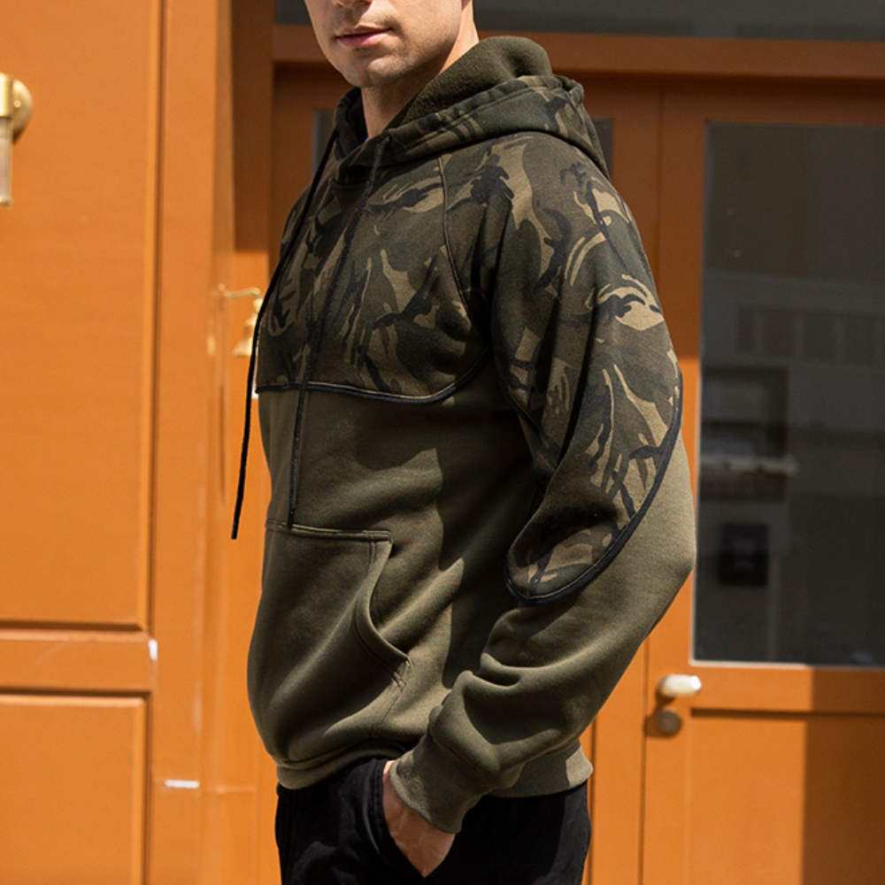 Antonis - Light Summer Men's Hoodie with Camouflage Pattern