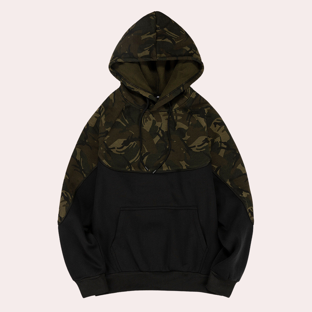 Antonis - Light Summer Men's Hoodie with Camouflage Pattern