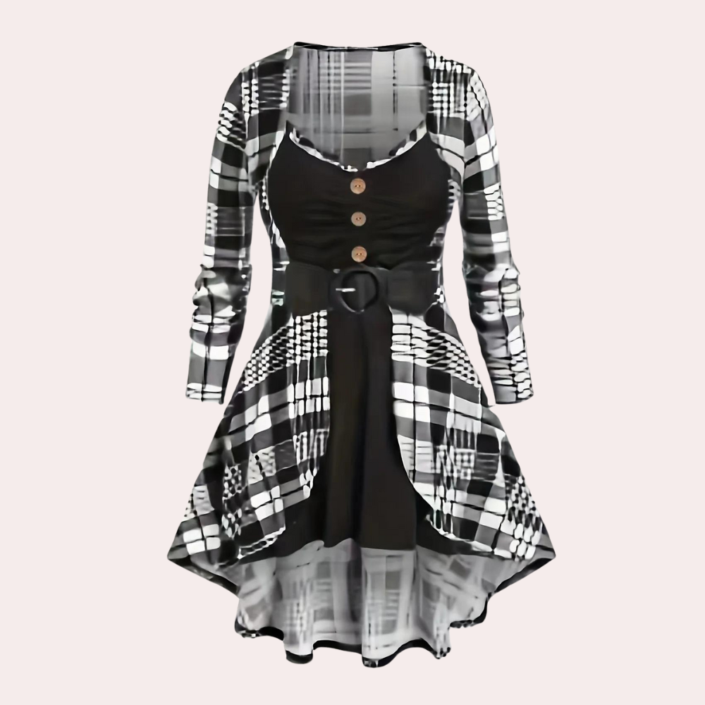Andrada - Elegant Summer Checked Dress for Women