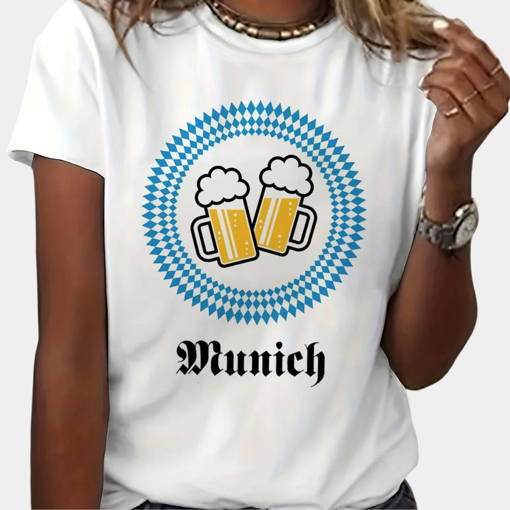 Viviane - Ladies' Summer Oktoberfest T-Shirt with Round Neck