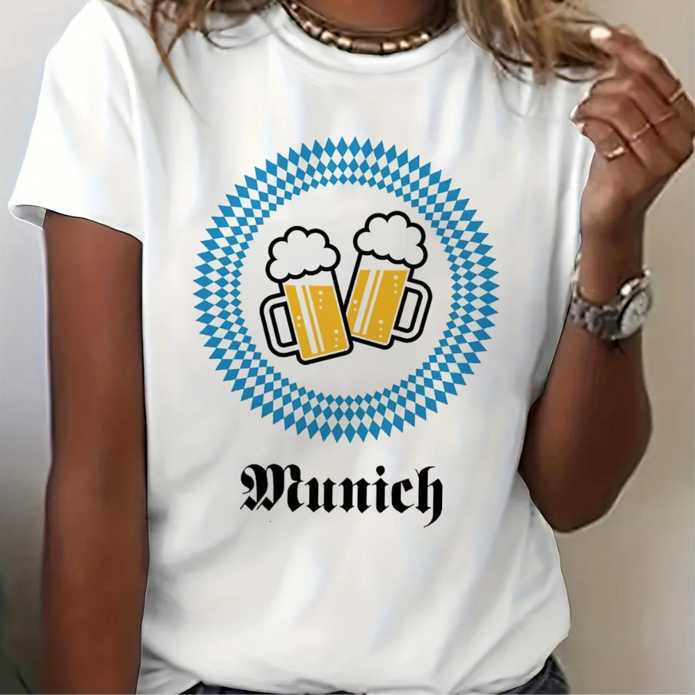 Viviane - Ladies' Summer Oktoberfest T-Shirt with Round Neck