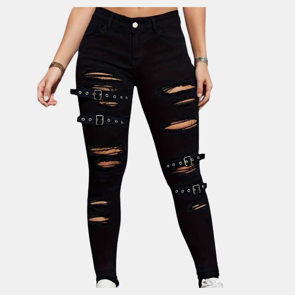 Sotiria - Stylish Distressed Summer Trousers with Trendy Look