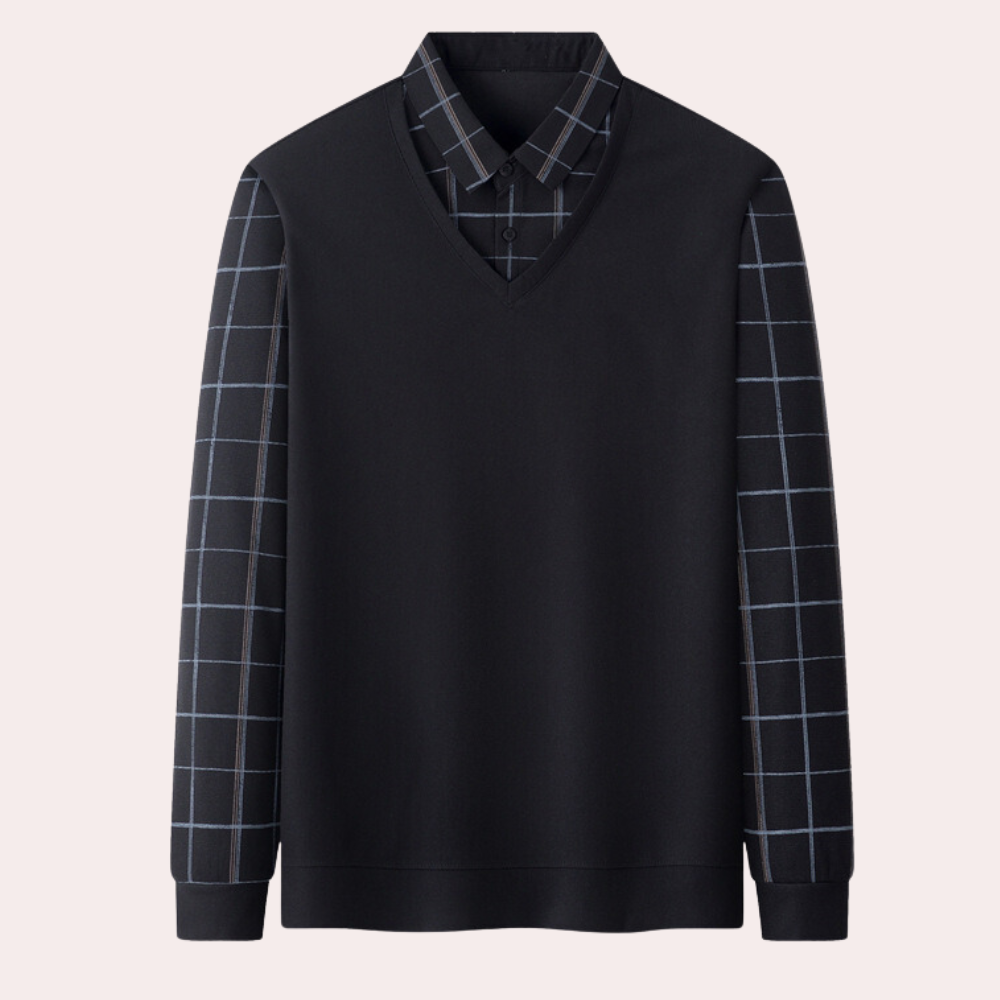 Bram - Elegant Knitted Checked Summer Sweater for Men
