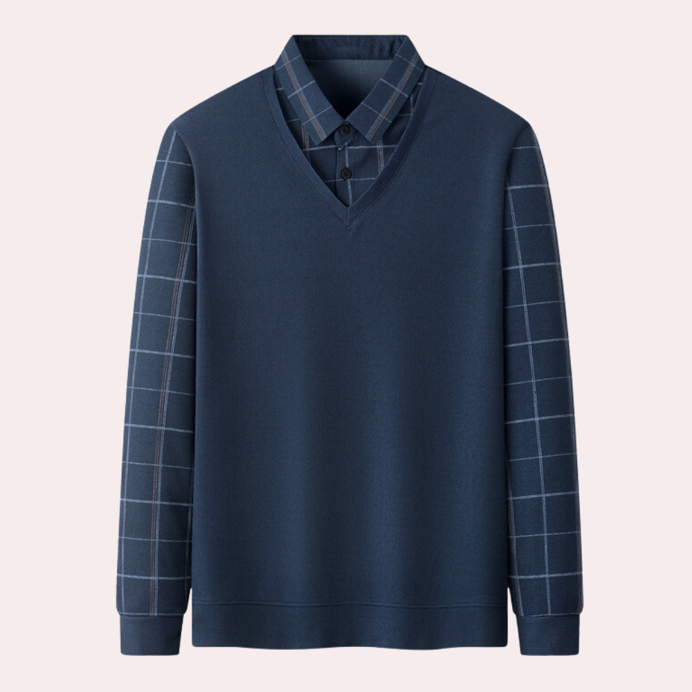 Bram - Elegant Knitted Checked Summer Sweater for Men