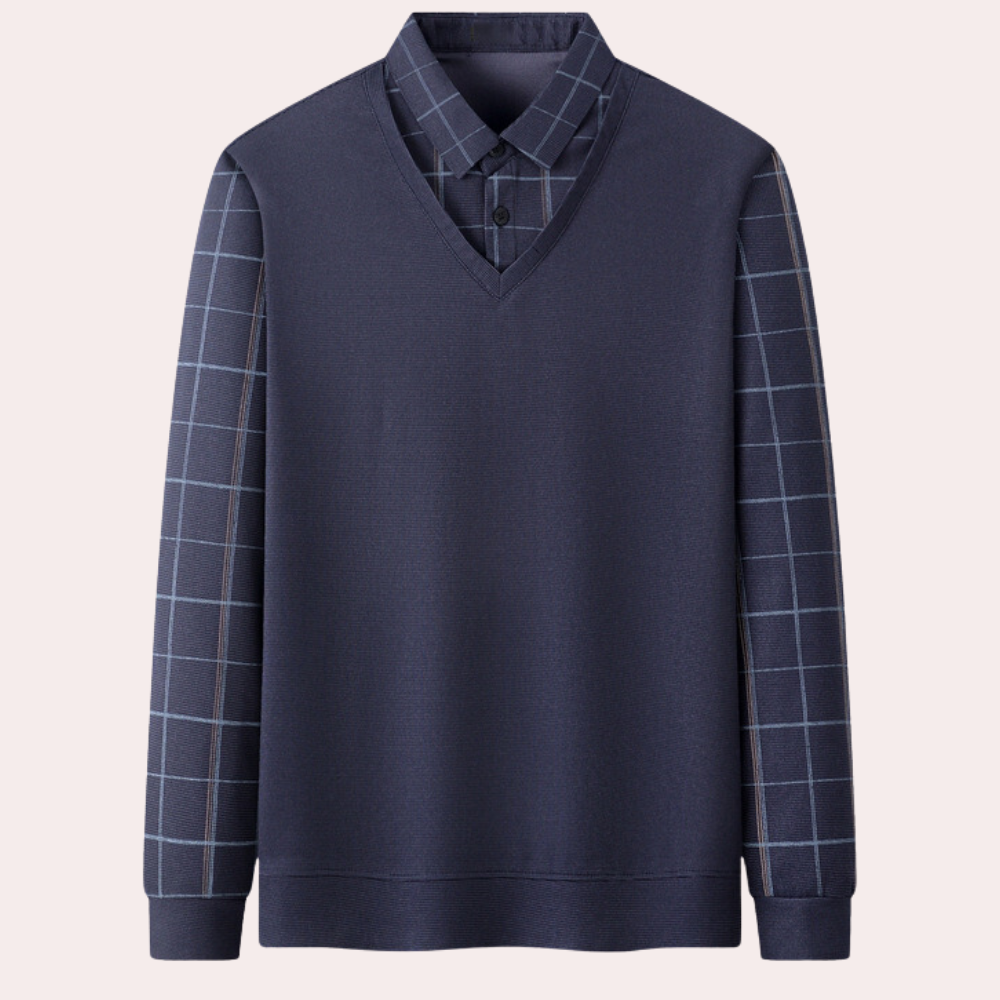 Bram - Elegant Knitted Checked Summer Sweater for Men