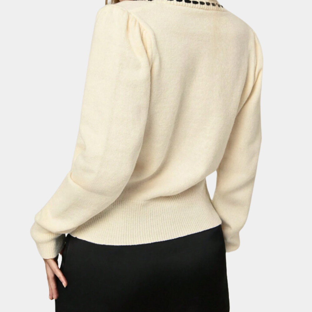 Anthoula - Elegant Ladies V-Neck Summer Sweater with Bow