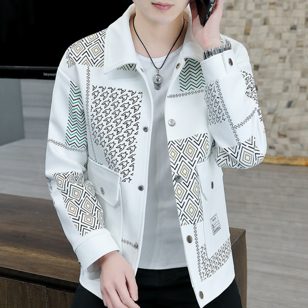 Simeon - Spring/Summer Men's Jacket with Trendy Flap Pockets