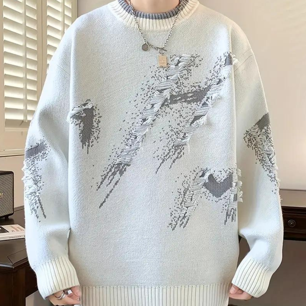 Troilus - Casual Distressed Knitted Sweater for Men