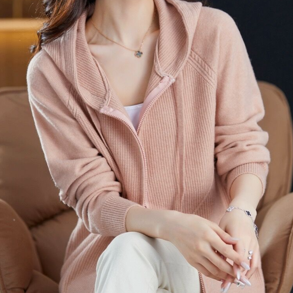 Danika - Comfortable women's cardigan with hood for summer