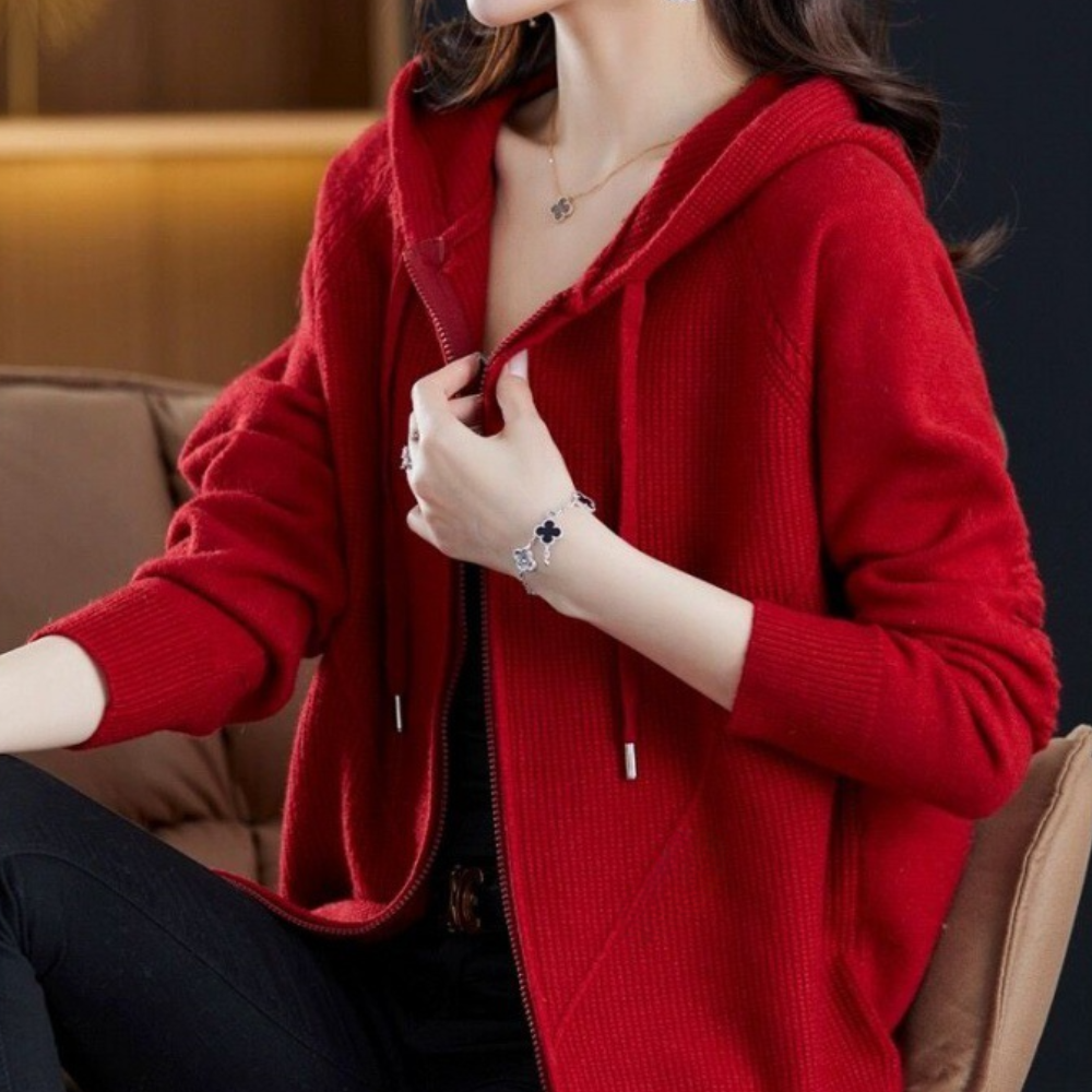 Danika - Comfortable women's cardigan with hood for summer
