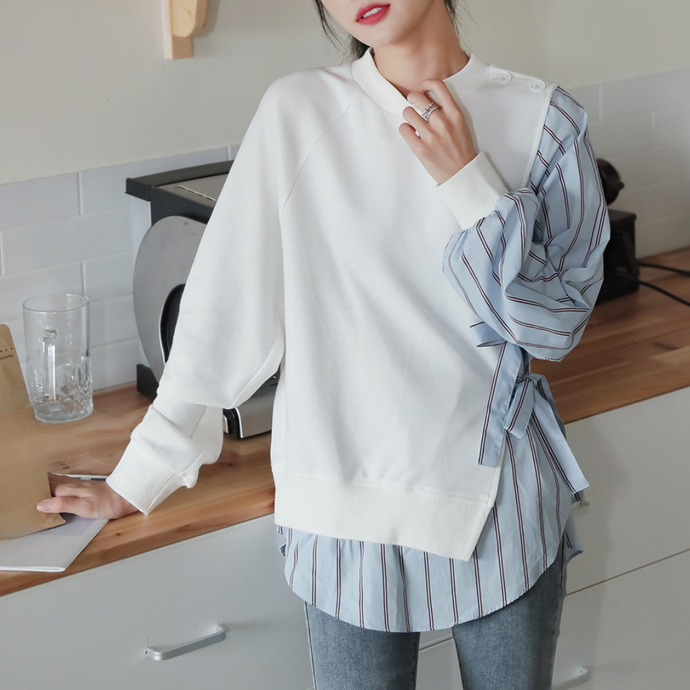 Aliz - Effortlessly Elegant Striped Summer Shirt