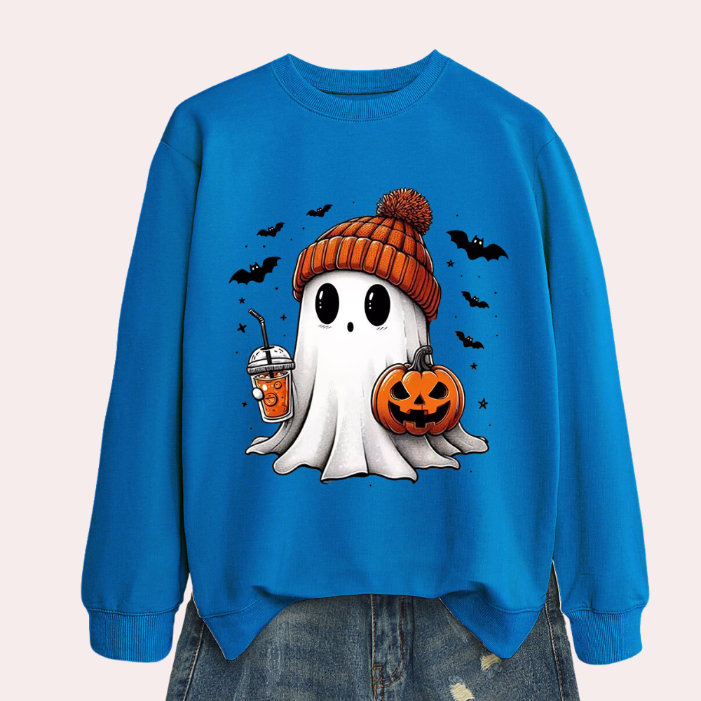 Cintia - Light and Spooky Halloween Sweatshirt for Women - Summer Edition