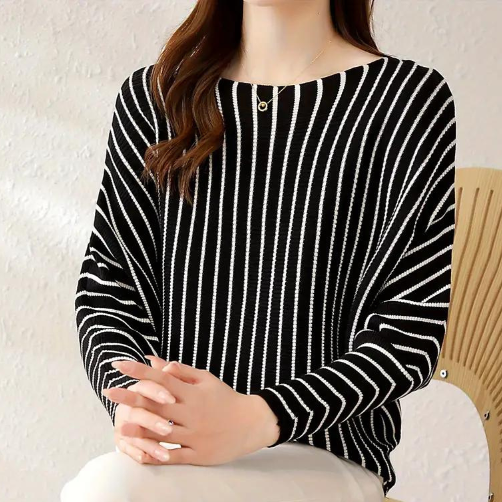 Szonja - Fashionable Striped Ladies' Sweater for Summer