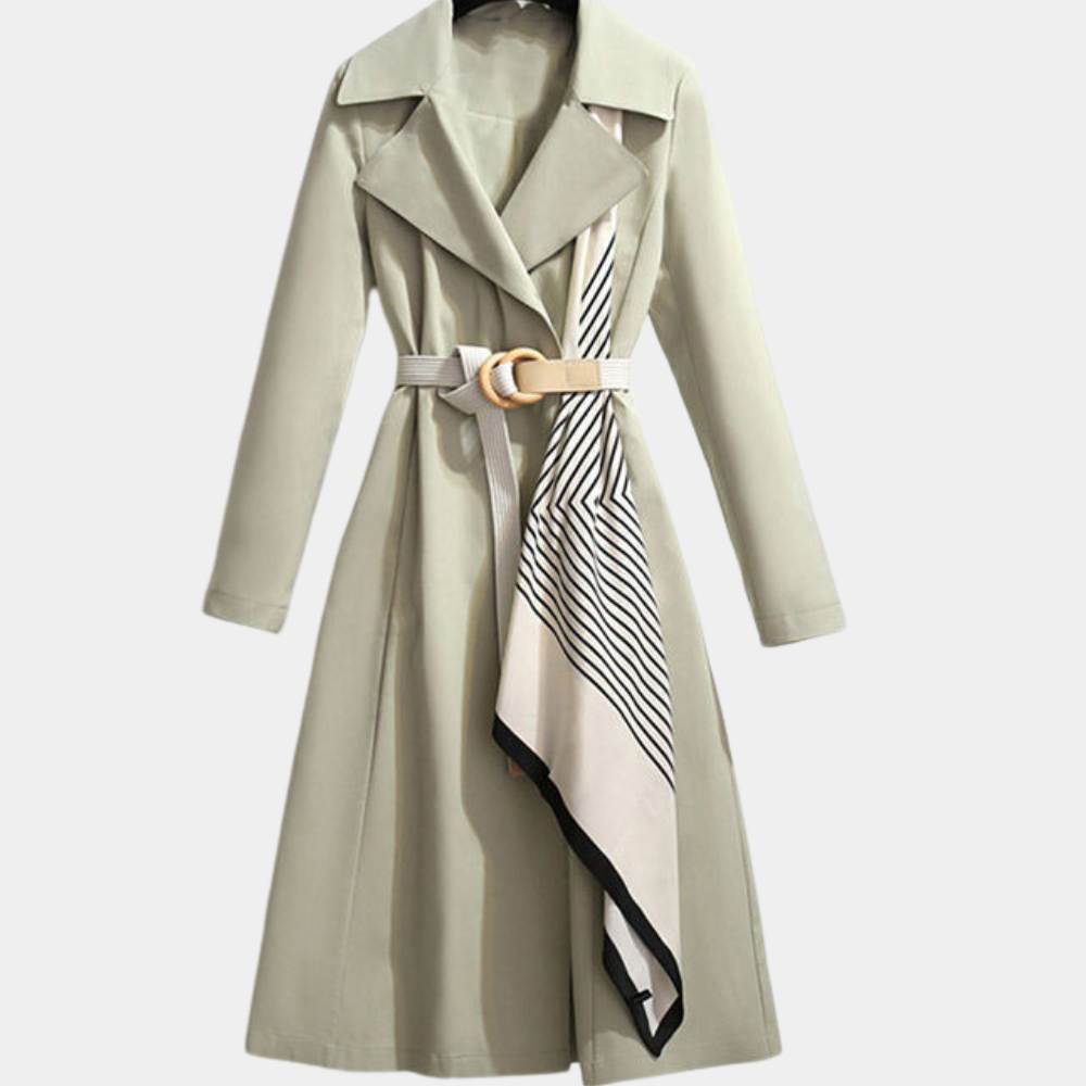 Aurembiaix - Luxe ladies' trench coat with elegant belt for summer