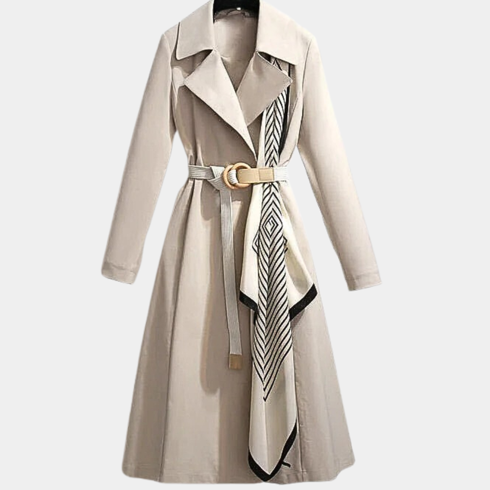 Aurembiaix - Luxe ladies' trench coat with elegant belt for summer
