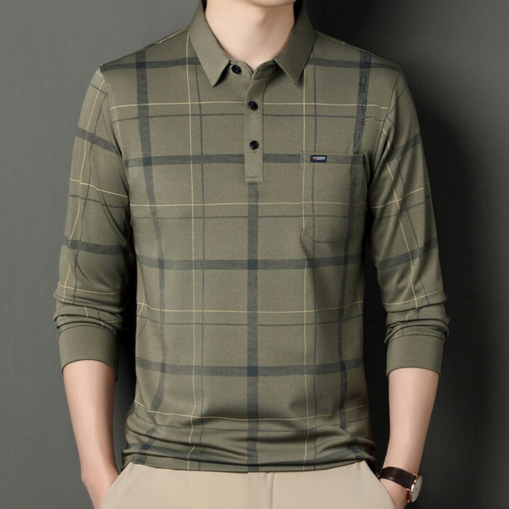 Timot - Stylish Checked Men's T-Shirt with Short Sleeves for Summer