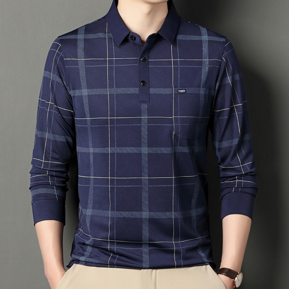 Timot - Stylish Checked Men's T-Shirt with Short Sleeves for Summer