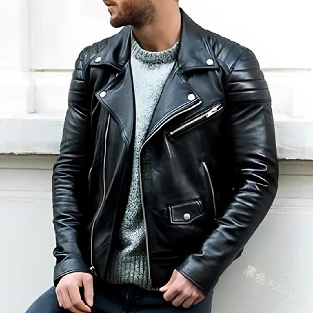 CRUZ - Leather Biker Jacket for Men - Perfect for Summer
