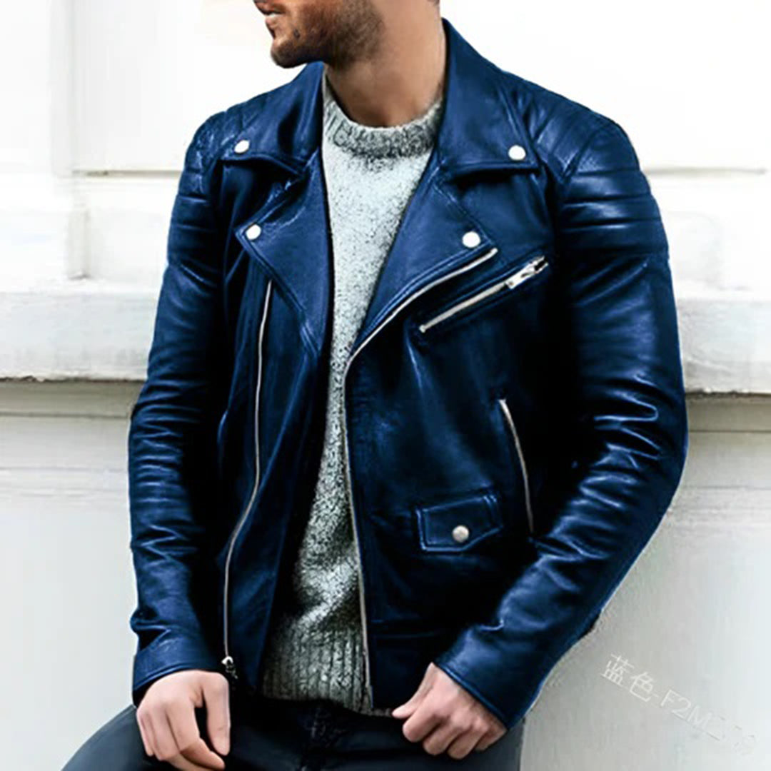 CRUZ - Leather Biker Jacket for Men - Perfect for Summer