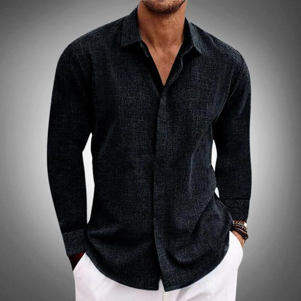 Claudio - Classic Men's Shirt with Long Sleeves for Summer