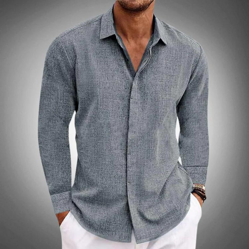 Claudio - Classic Men's Shirt with Long Sleeves for Summer