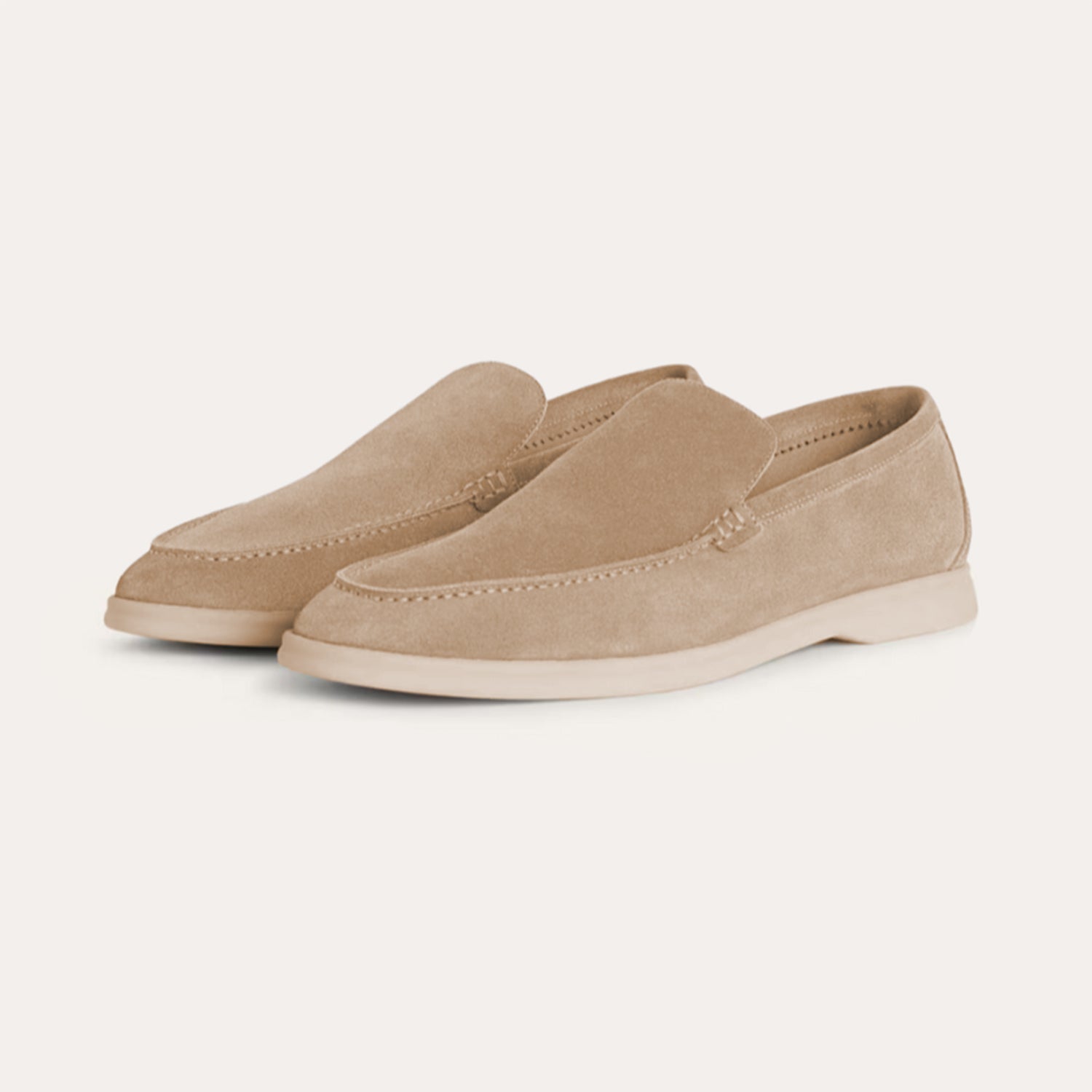 Refined Suede Loafers – Beige