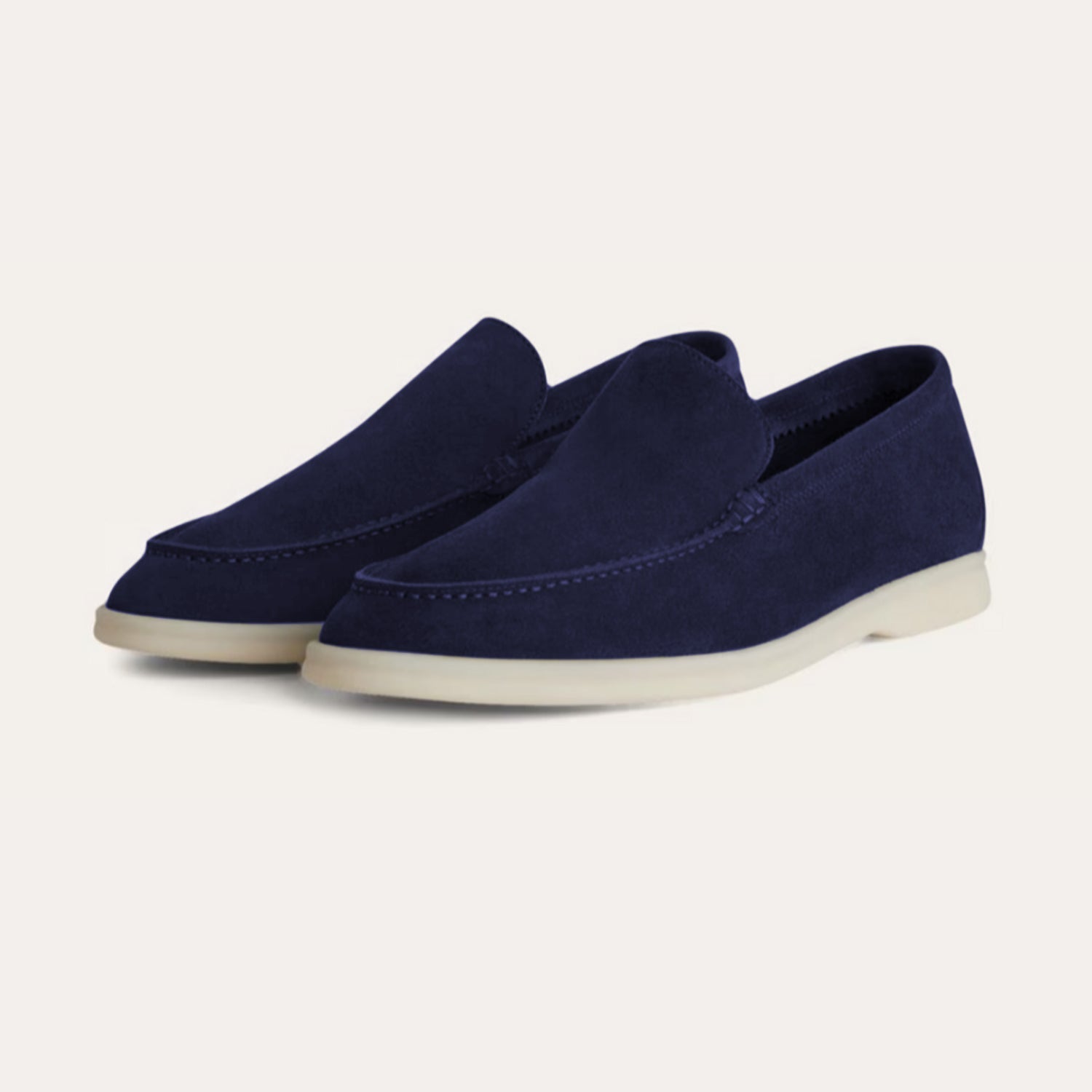 Refined Suede Loafers – Navy Blue