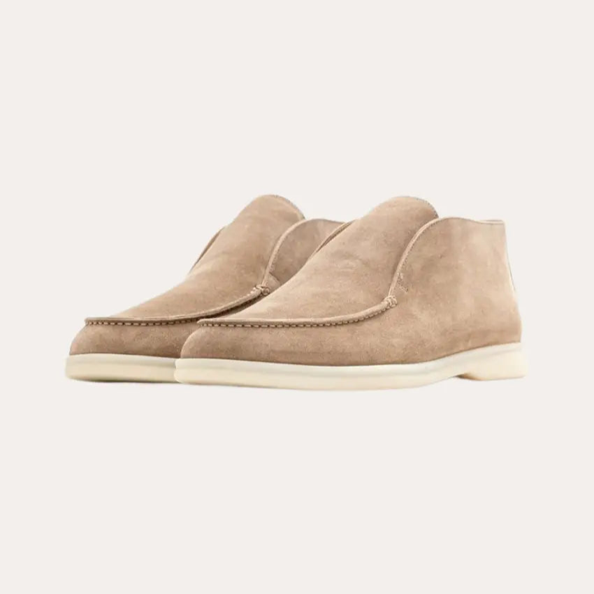 High Suede Loafers for Men - Beige