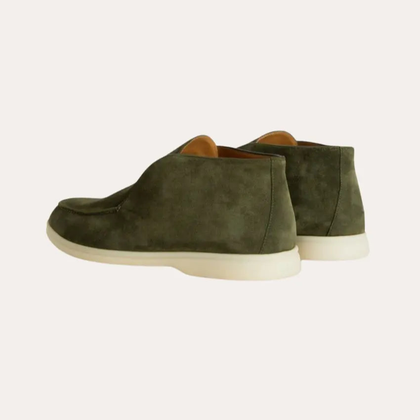 High Suede Loafers for Men - Dark Green